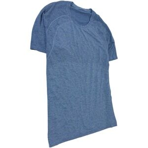 LULULEMON Metal Vent Tech SS 2.0 Short‎ Sleeve Shirt Heathered Blue Mens Size L